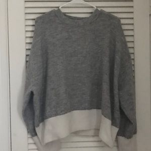 gray and white cole block sweater H&M